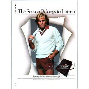 1981 Jantzen Spring Fashion Tennis Center Court Sportswear Vintage Print Ad Art